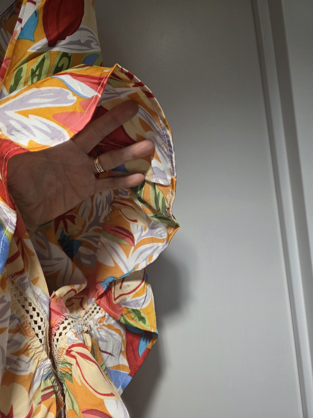 Umgee Floral Tie-Front Kimono in Yellow Multi - Picture 4 of 5